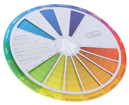 DIYEAH Farbkreis Farbrad Aus Papier, Farbkarte Mit FarbverläUfen Und Farbmischungen, Lernwerkzeug FüR KüNstler, Maler Und Designer, 23 Cm Durchmesser