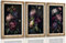 3 Stück Moody Floral Leinwand Wandkunst Vintage Dunkle Pfingstrosen Blumen Botanisches Stillleben Gemälde Bild Wanddekoration Poster Druck Kunstwerk für Wohnzimmer Schlafzimmer Frauenzimmer