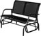 YODOLLA Schaukelstuhl, 2-Sitzer Outdoor Schaukel Bank, Gartenbank Gartenschaukel aus Metall Gartenmöbel für 2 Personen, 119 x 70 x 85 cm, Schwarz