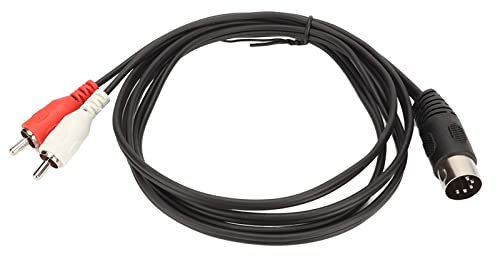 5-poliges Midi-zu-R-C-A-Kabel, 5-poliger Din-Stecker auf 2 R-C-A-Stecker, PVC-Drahtabdeckung, 2 R-C-A-zu-Din-Sound-Verbindungskabel für CD-Player, Videorecorder, DVD, Phono,