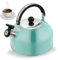 SMELEYOU Hervidor de agua silbante portátil de 3 litros con asa y boquilla, tetera de acero inoxidable de viaje para estufa de gas eléctrica, campamento, fuego, accesorio de decoración del hogar