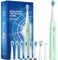 Electric Toothbrush for Adult, Sonic Toothbrushes with 8 Brush Heads 40000 VPM 5 Modes, Sonic Toothbrushes Fast Rechargeable 4 Hours Last 30 Days (P1, Green)