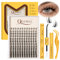 QUEWEL Fairy Faux Cils, Manga Extension Cils Mix 10-18mm DIY 4-IN-1 Kit Extension Cils Avec Lash Bond and Seal, pince Faux Cils à épiler, Démaquillant pour cils DIY Faux Cils Naturel (FD-Manga Kit)