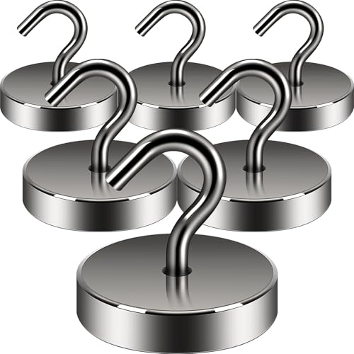 Neosmuk Magnethaken,40kg Magnet Haken Extra Stark für Spind Organizer,Neodym Magnete,Haken Magnetisch Sehr Stark für Werkstatteinrichtung,Heckzelt,Grill,Kleiderhaken,Rotguss
