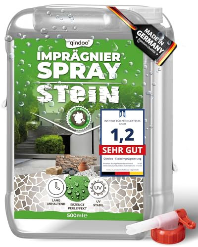 Stein Imprägnierung Außen I Terrassen Platten, Betonpflaster Versiegelung, Steinimprägnierer I Steinversiegelung außen 5L Kanister mit Hahn (Transparent, 5 Liter)