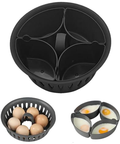 2 in 1 Eierkocher Eierhalter - Eier Pochierer für Thermomix TM5 TM6 TM31, kompatibel mit Thermomix Zubehör für 4 pochierte Eier und 6 gekochte Eier, Zweistufig Egg Boiler