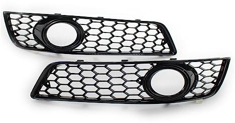 laiyonggr Nero Paraurti Anteriore Griglia A Nido D'ape Fendinebbia Bezel Cover Compatibile for Audi A3 8P 2008-12 8P0807682D 8P0807681D