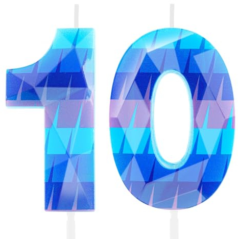 Hongplus 3D Video Game 10 Birthday Candles Piñata Gaming Party Numeral 10 Candle Cake Topper for Kids Battle Boys 10th Birthday Decoration Gaming and Video Game Party Decorations Supplies Gifts