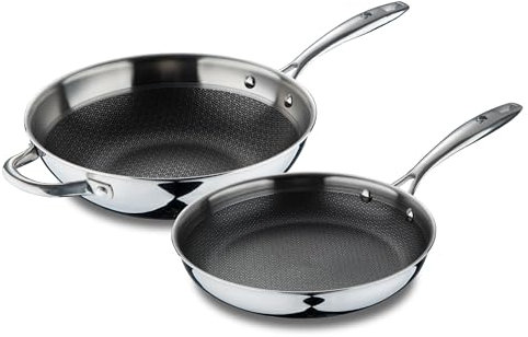 MasterPro Set di padella Ø24x4,7cm + Wok Ø28x8cm in acciaio inox