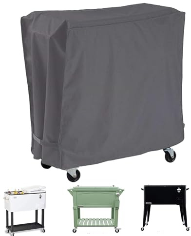 Servierwagen Kühlwagen Abdeckung Wasserdicht, Schutzhülle für Getränkekühlwagen, Winddicht Staubdicht Anti-UV Outdoor Terrassenkühler Getränkewagen Abdeckung für Garten Innen- und Außenbereich