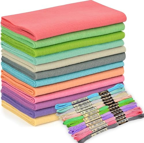 Wonninek Weiche Filz-Stoffbögen, Morandi-Serie, 20,5 x 90 cm, Polyester-Stoffbögen, 1,4 mm dick, für Stoffe, DIY, Handwerk, Nähen, Patchwork
