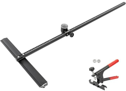 Yidubid 90cm Manueller Fliesenschneider, T-Shaped Manueller Keramik Bodenschneider Mit 2 Schneidklingen Und Trennzange Schneidemaschine Für Porzellan Glas Black,1