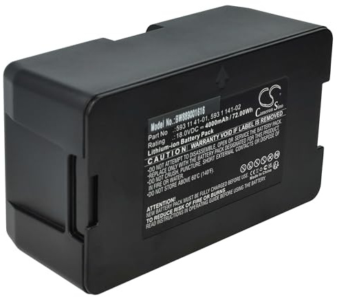 vhbw Battery Replacement for Husqvarna 589 58 57-01, 588 14 64-01, 529 60 68-02, 529 60 68-01 for Robotic Lawnmower Lawnmower (4000mAh, 18 V, Li-Ion)
