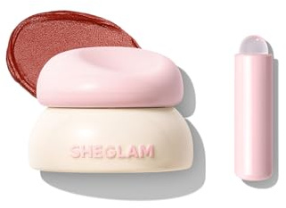 SHEGLAM Bounce Putty Pocket Lip Pot velvet Matte Lip Gloss Soft High Pigment Color Lip Stain with Brush-High Key