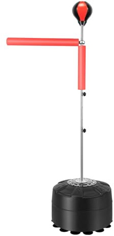 Sac de frappe avec support, sac réfléchissant, sac de frappe sur pied, appareil d'entraînement de boxe, hauteur réglable de 130 à 157 cm, barre rotative à 360 °, convient pour les amateurs de fitness