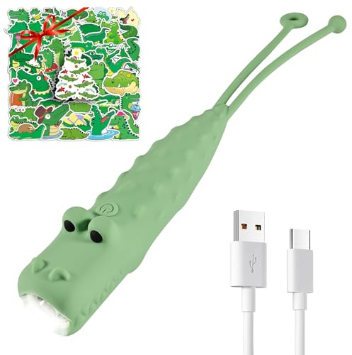 Joycabin LED Taschenlampe Kinder, Aufladbar Taschenlampe Silizium, kleine Kinder taschenlampe Handlampe mit Lanyard,Dimmbar Portable Outdoor Lighting für Camping Wandern Notfälle Geschenke (Krokodil)