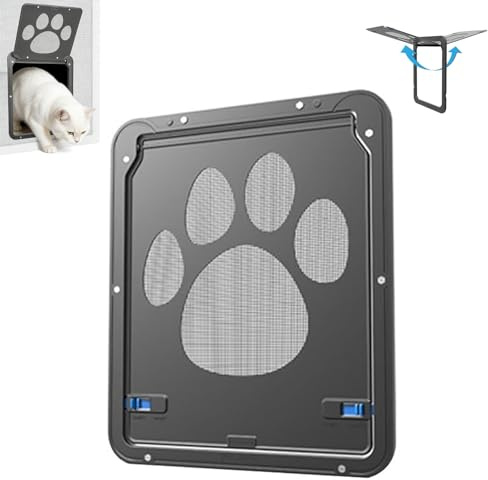 GREATRICH Hundeklappe Hundetür, Katzenklappe Außentür mit Magnet, Katzentür Groß für Fenster, Einfache Installation an Fliegengittertüren und Fenstern, Für Kleine und Mittelgroße Katzen und Hunde