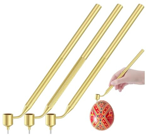MOLERRI Set of 3 Pysanka Set Hot Wax Drawing Pens Fit for Decorative Arts for Easter Eggs Pysanky Supplies