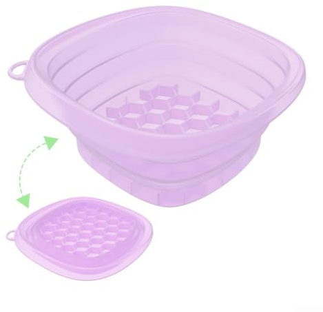 Bol pliable en silicone pour le visage avec design intégré pour la thérapie par le froid et le soulagement de l'acné (violet)