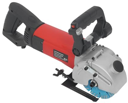 Mauernutfräse,Betonschlitzmaschine 2700W, 5000RPM Wandfräse Mit Laser, 42mm Schnitttiefe, 40mm Breite, Diamantblatt, Staubarm Mit Koffer Für Beton Wand