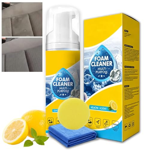 4-In-1 Multi-Enzyme Foam Cleaner, No-Rinse All-Purpose Deep Cleaning Spray, Powerful Foam Cleaner Multi Purpose, Deep Clean Car, Kitchen, Bathroom & Sofa (1PC)