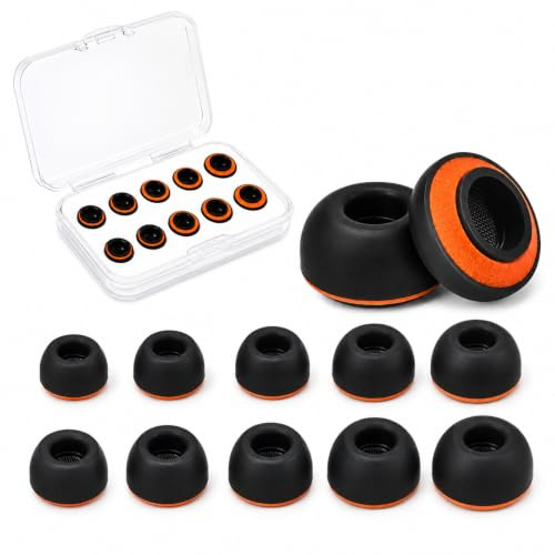 5 Paar Schwarz Memory Schaum Ohrstöpsel für AirPods Pro 3, Anti-Rutsch Ersatz Aufsätze mit Aufbewahrungsbox, Geräuschisolierend & Bequeme Passform für Laufen, Fitnessstudio, Pendeln (XXS/XS/S/M/L)