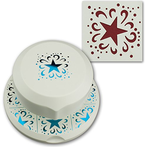 Artoz fliegender Stanzer I Stern mit Ornament I Frei positionierbarerer Locher zum Karten-Basteln I Weihnachten Advent Einladungen Gruß-Karten