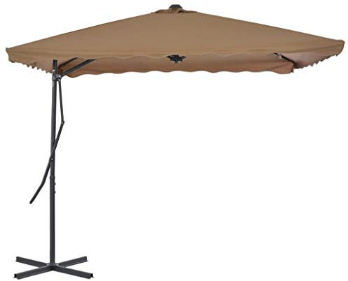 Festnight Parasol Excéntrico Puede Rotar 360 Grados, Apto como Parasol para Jardín o Sombrilla, 250 x 250 x 230cm Gris Topo