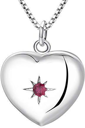 YL Femme Collier Coeur Médaillon Photo en Argent 925 Personnalisé Medaillon Porte Photo Pendentif Bijoux