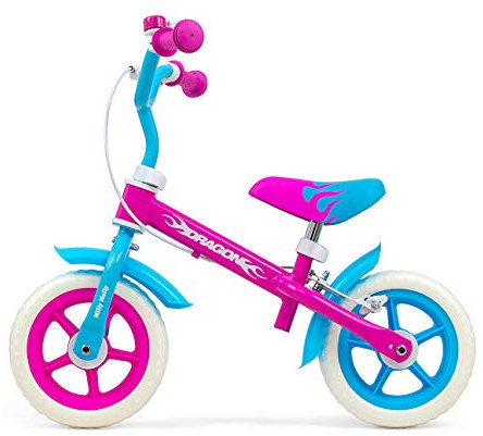 Milly Mally Dragon Candy Laufrad mit Bremse für Kinder, rosa