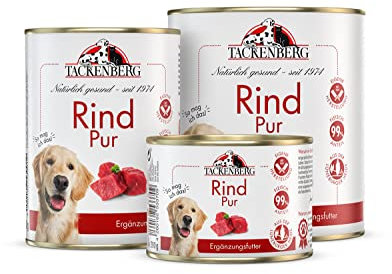 TACKENBERG Rind Pur Nassfutter Dose für Hunde - Hundefutter in Premiumqualität - natürlich getreidefrei - 6 x 800 g