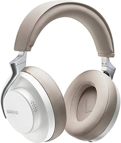 Shure AONIC 50 Auriculares canceladores de Ruido inalámbrico, Bluetooth 5 inalámbrico, sobre el Ajuste de la Oreja, 20 Horas de duración de la batería, Controles de la Punta de los Dedos - Blanco