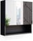 Vicco Badspiegelschrank Irma, Badezimmerspiegel, Anthrazit Hochglanz, 54 x 55 cm