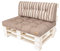 PillowPrim Palettenkissen Palettenauflagen Paletten Polster Auflagen Bedeckung Gartenkissen (Set (Sitzkissen 120x80 + Rückenlehne 120x40), Beige mit Streifen)