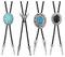 Finrezio 4Pcs Bolo Ties für Männer Frauen Handgemachte Cowboy Leder Krawatte Western Native American Original Black Tie Vintage Clip Kostümzubehör