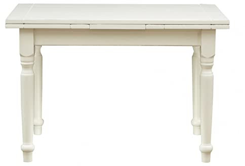 Biscottini Esstisch ausziehbar Made in Italy 120x80 cm | Ausziehtisch aus massivem Lindenholz | Esstisch Holz massiv | Küchentisch ausziehbar