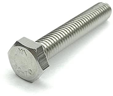 Sechskantschrauben DIN 933 M5x35 Edelstahl V2A A2-70 – 50 Stück, Vollgewinde, rostfreie Sechskantschrauben ISO 4017 | norm-genau®