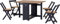 Seconique Santos Butterfly Dining Set in Navy Blue/Distressed Waxed Pine