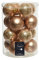 Weihnachtskugeln Glas 8cm x 16 Stück Christbaumkugeln Set Mix beige Creme braun Hellbraun Karamel