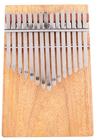 Kalimba 15 Tasten Daumenklavier, Tragbares Vollmassives Kampferholz 15 Skalen G-Dur Kalimba Instrument mit Gürteltaschenaufklebern K15CAP Kalimba Weihnachten für RC Car