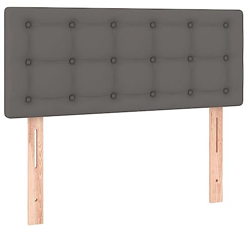 vidaXL Kopfteil Polsterkopfteil Betthaupt Bettkopfteil für Bett Bettgestell Bettrahmen Schlafzimmer Bettzubehör Grau 80x5x78/88cm Kunstleder