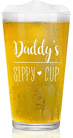 Joymaking Beerglass Gift - Step Dad Father's Day Sippy Cup, Funny Gifts from Daughter Son for Birthday - 15oz