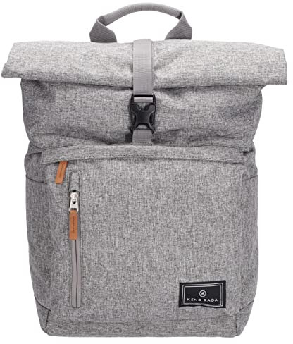 Kenorada Rucksack Whitney Roll-Up | moderner Tagesrucksack mit Rolltop | gepolstertes Laptopfach (bis 17) | verstellbare Schulterriemen | zwei Außenfächer und Innenfach (hellgrau)