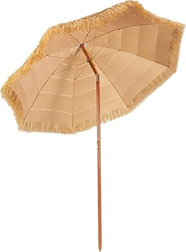 SFAREST Thatch Parasol, Hawaiian Patio Umbrella with Adjustable Tilt, Portable Beach Sunshade for Garden Patio Balcony Poolside (180 x 206cm, without Carry Bag)