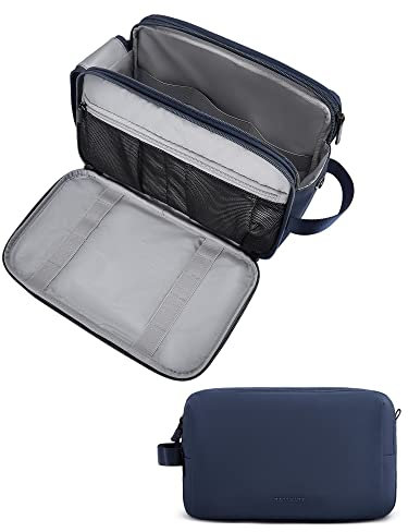 BAGSMART Kulturtasche für Herren,Travel Toiletry Organizer Dopp Kit Wasserabweisende Rasiertasche für Toilettenartikel Zubehör (Large Blau)