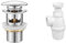 Ibergrif M20502 vidage Salle de Bain, Bonde de Lavabo Pop Up, Chromé, Argent et Wirquin 30720395 30720395-Siphon de lavabo réglable en Hauteur, Blanc