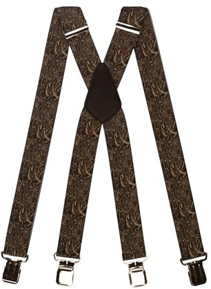 Olata längenverstellbare Jagd Hosenträger X-Form mit geprägten Clips - Tarnung B