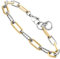 Jobo Damen Herren Armband Paperclip Edelstahl Bicolor-Optik 21,5 cm