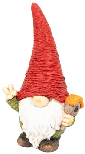 Lemodo Wichtel mit Vogelhaus | Weihnachtswichtel aus Magnesia | Wichtel Figur 42,5 cm hoch | Tomte mit roter Mütze | GNOME als schöne Weihnachtsdeko | Wichtel Deko für drinnen und draußen