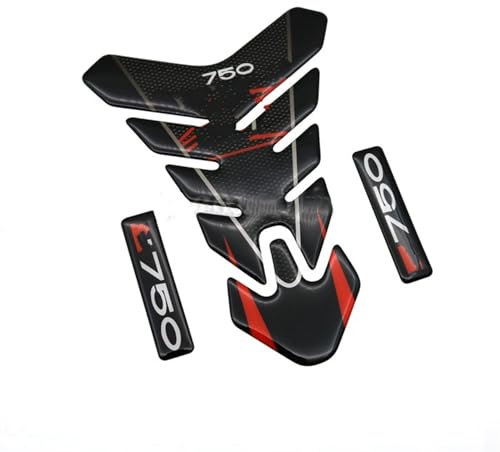 Moto Sticker Emblem Protezione Serbatoio Pad Decal Per Kawasaki Z750 Z750R Z 750 Adesivi antiscivolo (Color : rosso)